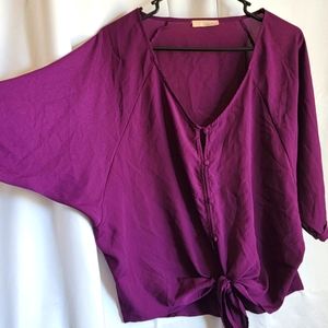 Lush boutique dolman sleeve crop blouse